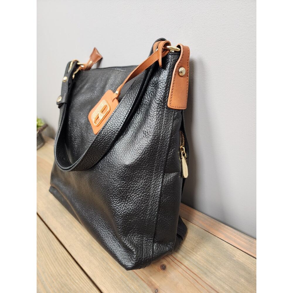 VALENTINA Tradizione Italiana Genuine Leather Black Shoulder Bag Purse - Picture 5 of 14